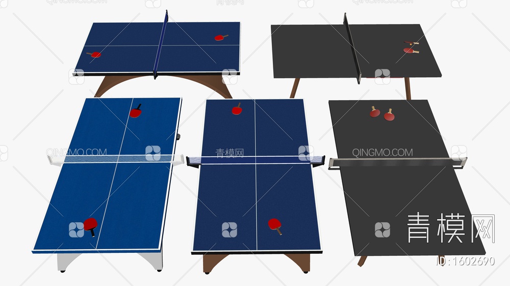 乒乓球台 乒乓球桌SU模型下载【ID:1602690】