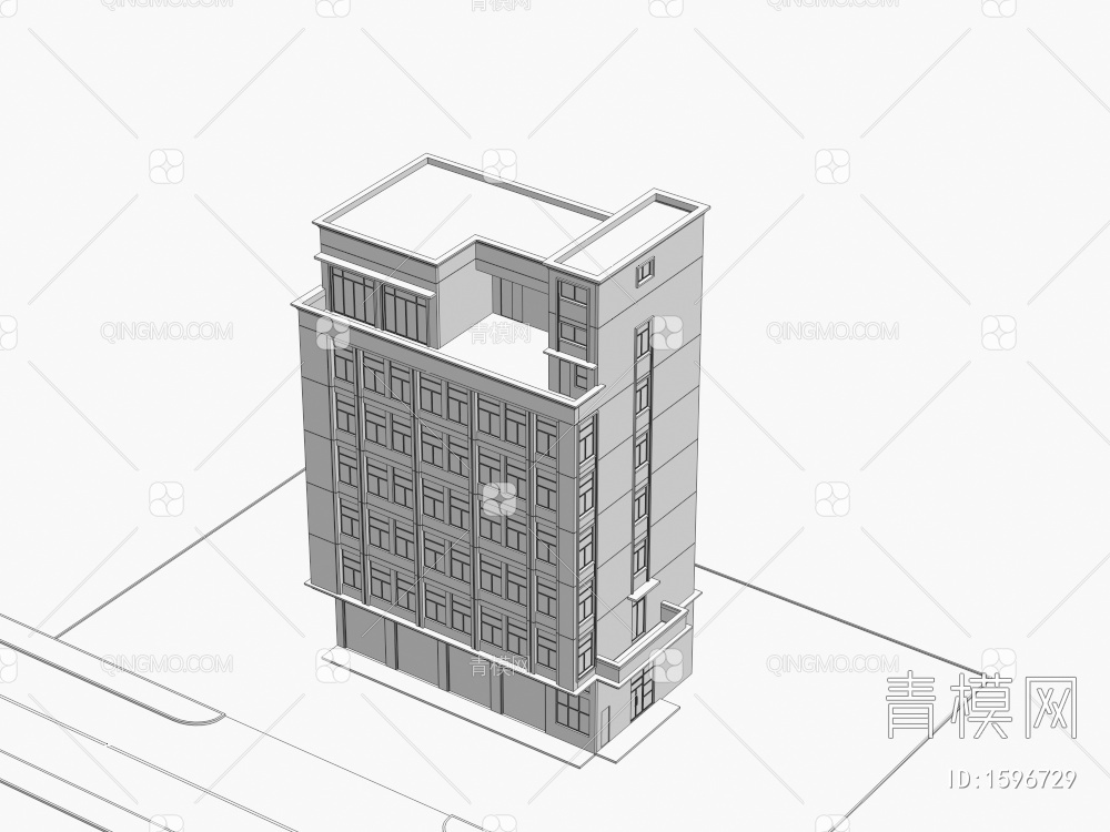 公寓住宅楼3D模型下载【ID:1596729】