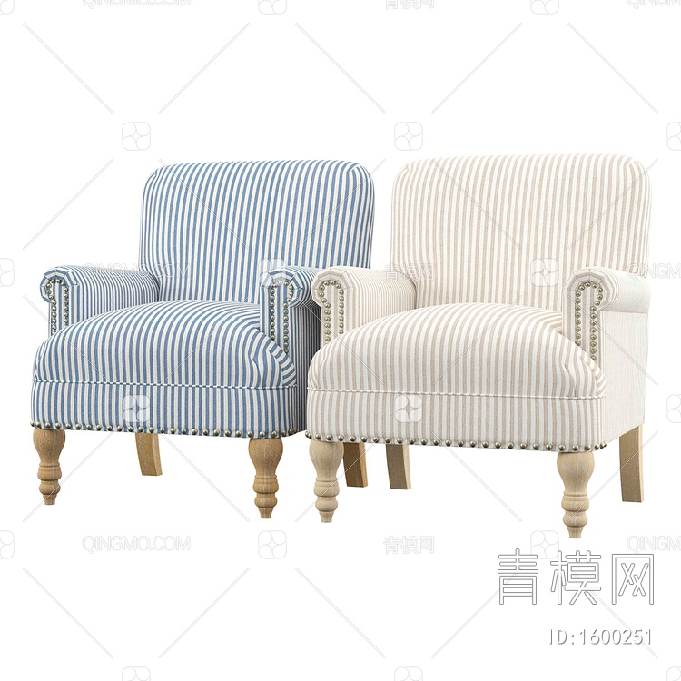 单人沙发3D模型下载【ID:1600251】