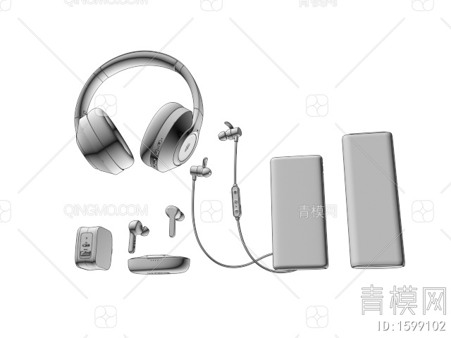 生活数码电子产品 耳机耳麦3D模型下载【ID:1599102】