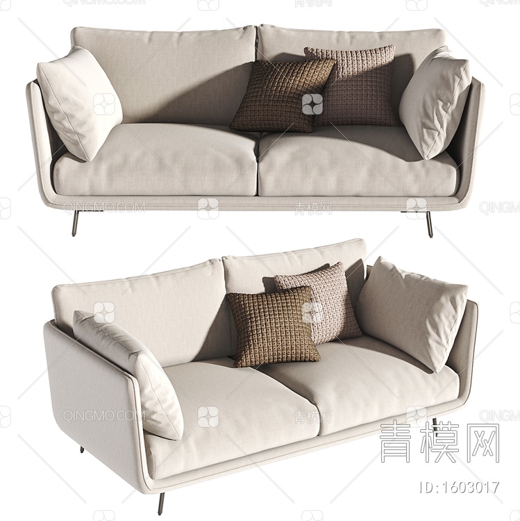 双人沙发3D模型下载【ID:1603017】
