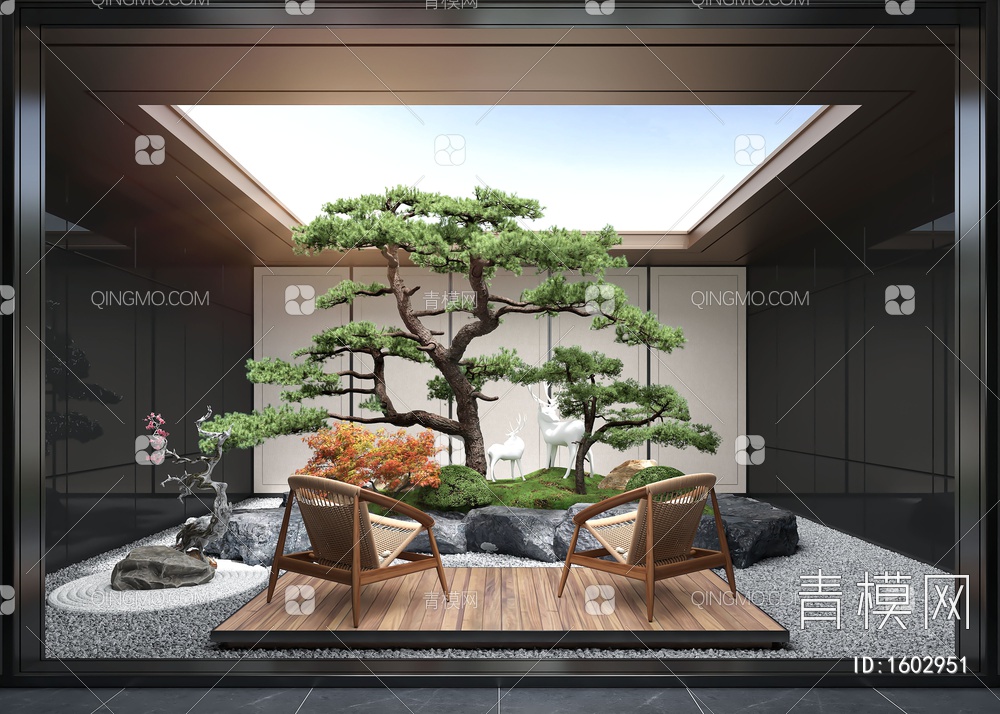天井庭院景观3D模型下载【ID:1602951】