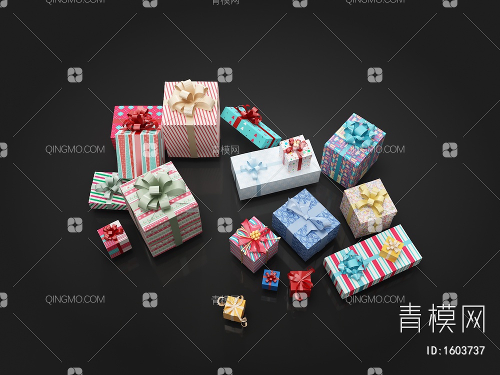 礼物盒3D模型下载【ID:1603737】