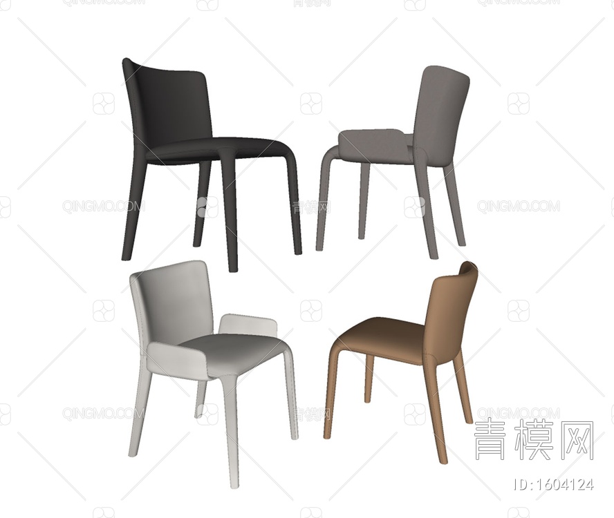 Minotti 餐椅 单椅SU模型下载【ID:1604124】