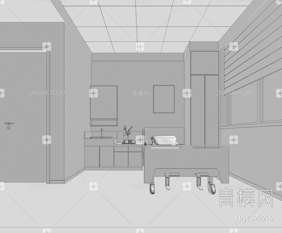 养老院 病房3D模型下载【ID:1595016】