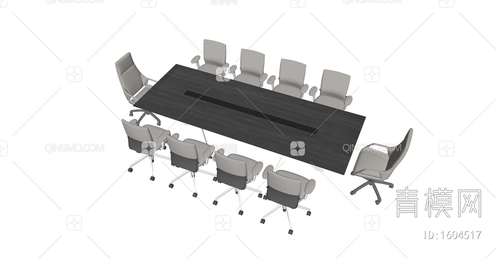 会议桌椅SU模型下载【ID:1604517】