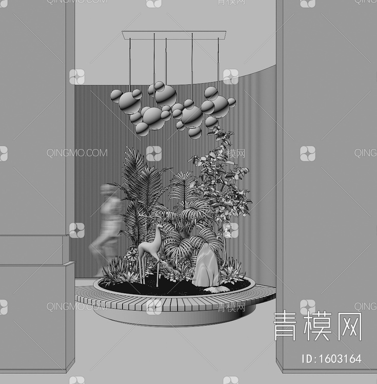室内景观造景3D模型下载【ID:1603164】