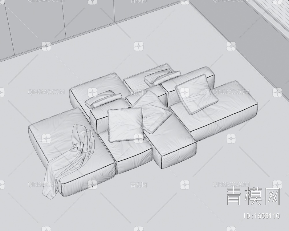 Peanut 模块多人沙发3D模型下载【ID:1603110】