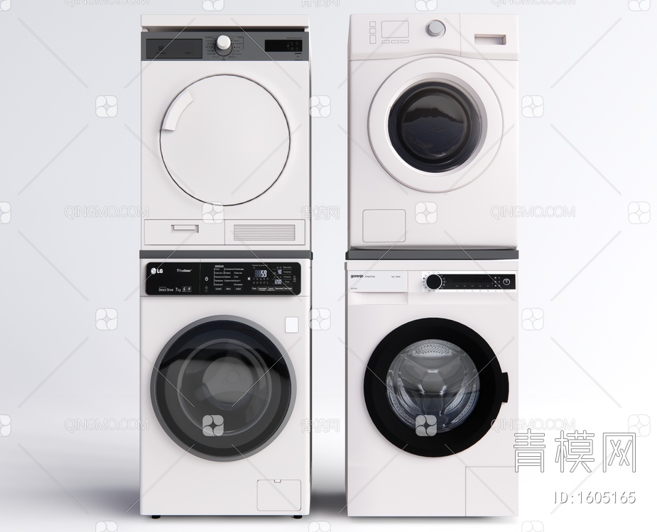 洗衣机组合SU模型下载【ID:1605165】