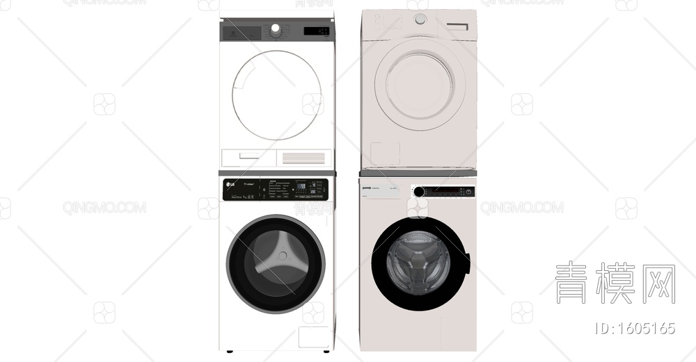 洗衣机组合SU模型下载【ID:1605165】