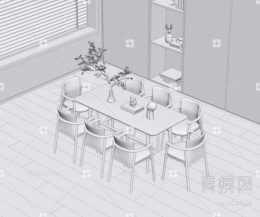 餐桌椅3D模型下载【ID:1604064】