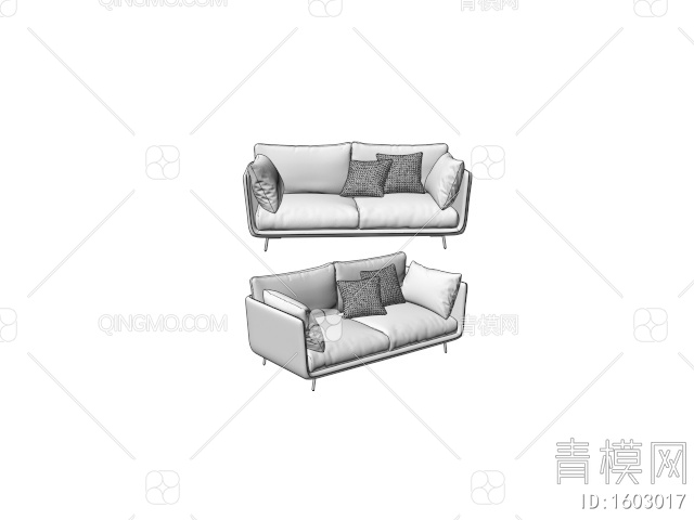 双人沙发3D模型下载【ID:1603017】