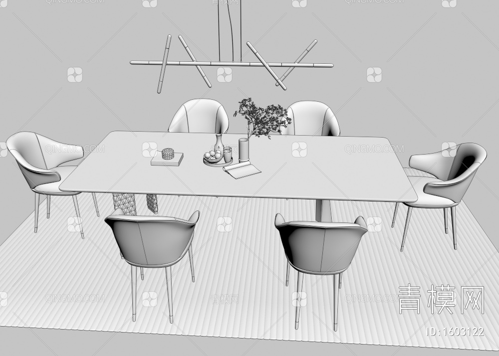 餐桌椅3D模型下载【ID:1603122】