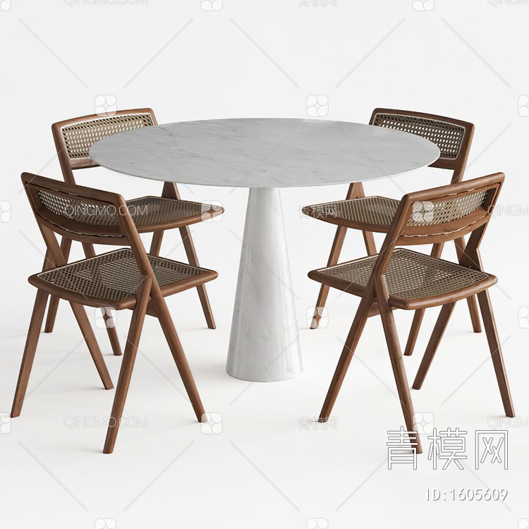 餐桌椅组合3D模型下载【ID:1605609】