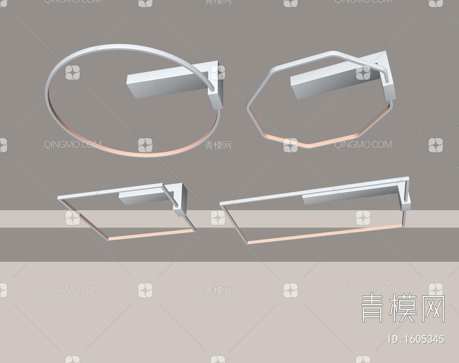 卧室灯   高端大气客厅灯    吸顶灯   方形灯 几何形灯具组SU模型下载【ID:1605345】