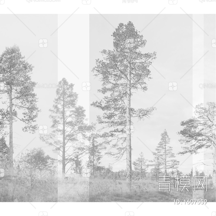 松树图案壁纸画贴图下载【ID:1607559】