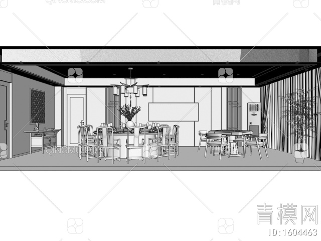 餐厅包厢3D模型下载【ID:1604463】