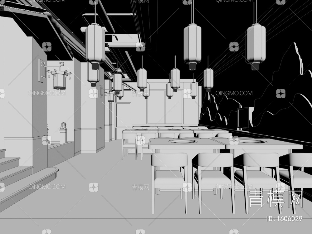 火锅店3D模型下载【ID:1606029】