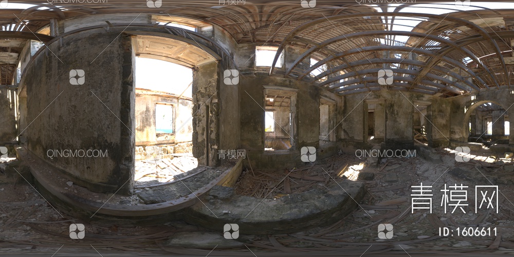 废弃室内HDR全景贴图贴图下载【ID:1606611】