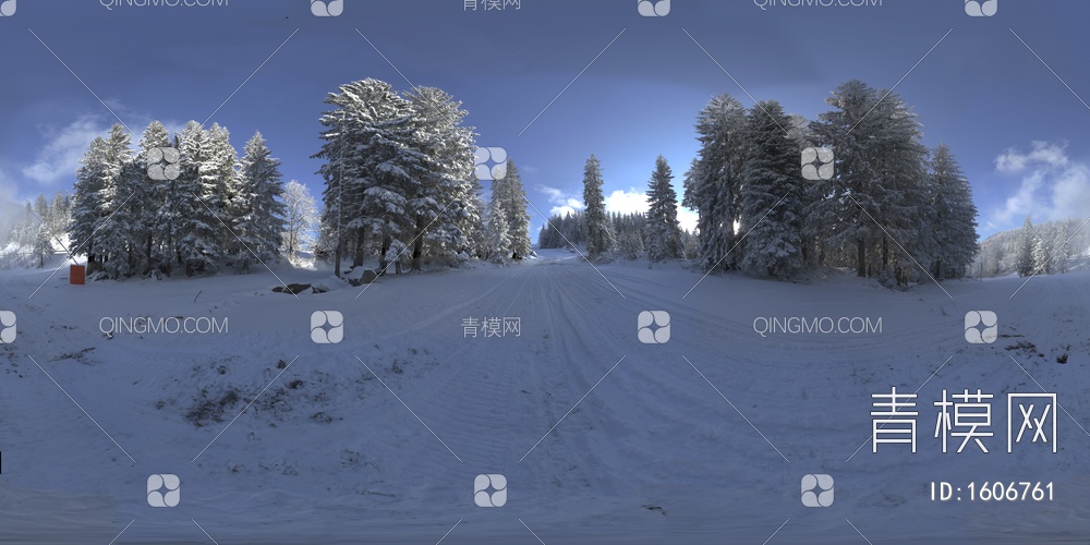 户外雪地森林HDR贴图贴图下载【ID:1606761】