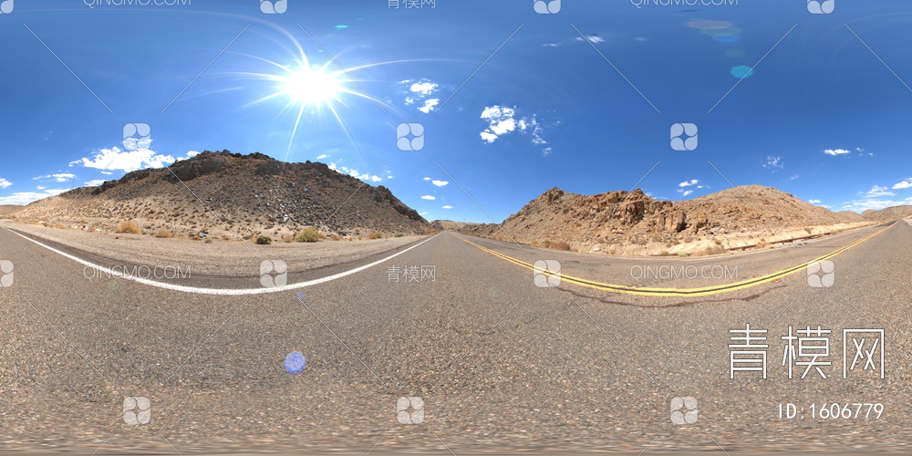 户外 沙漠 道路 戈壁HDR贴图贴图下载【ID:1606779】