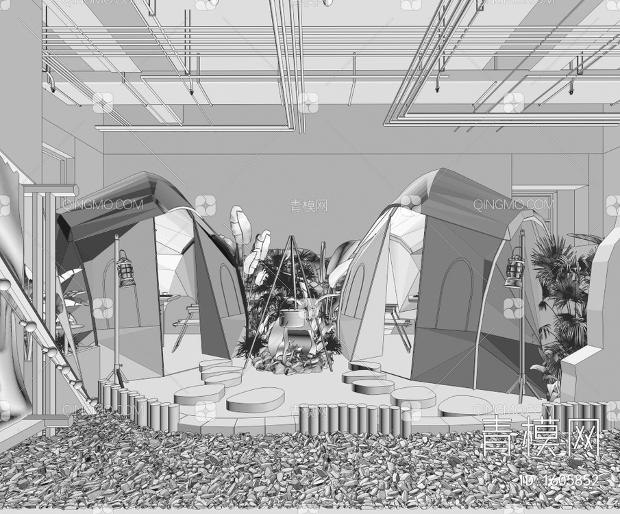 帐篷 餐厅3D模型下载【ID:1605852】