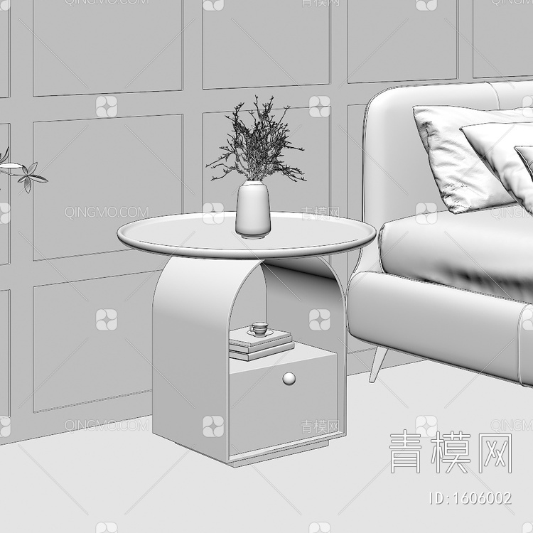 床头柜 柜子3D模型下载【ID:1606002】