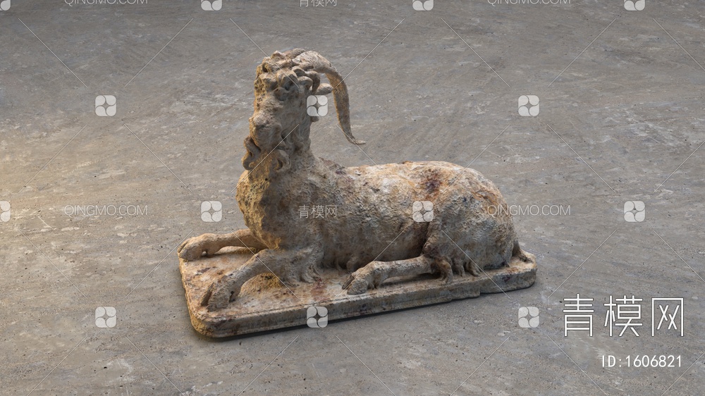 雕塑羊3D模型下载【ID:1606821】