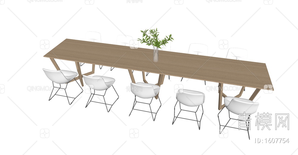 餐桌椅 休闲桌椅组合SU模型下载【ID:1607754】