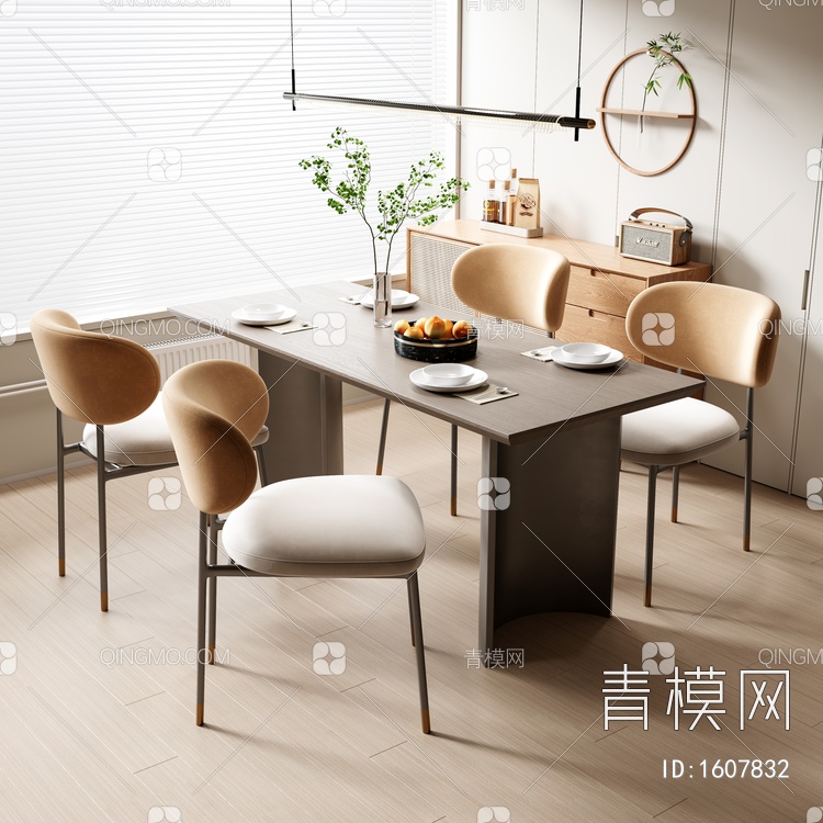餐桌椅组合3D模型下载【ID:1607832】