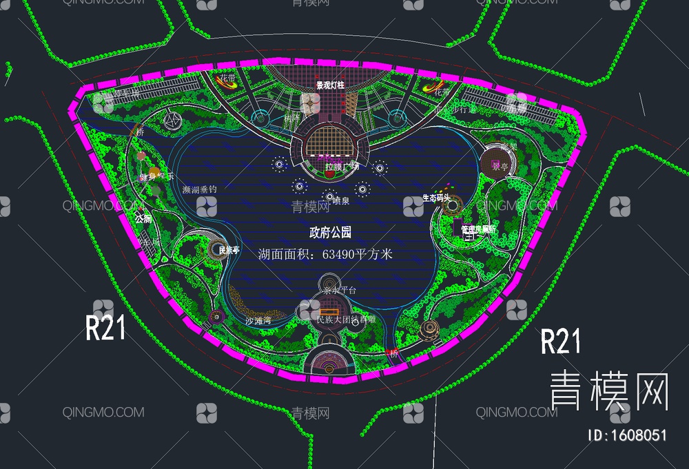 34套滨水湿地河道公园景观CAD施工图【ID:1608051】