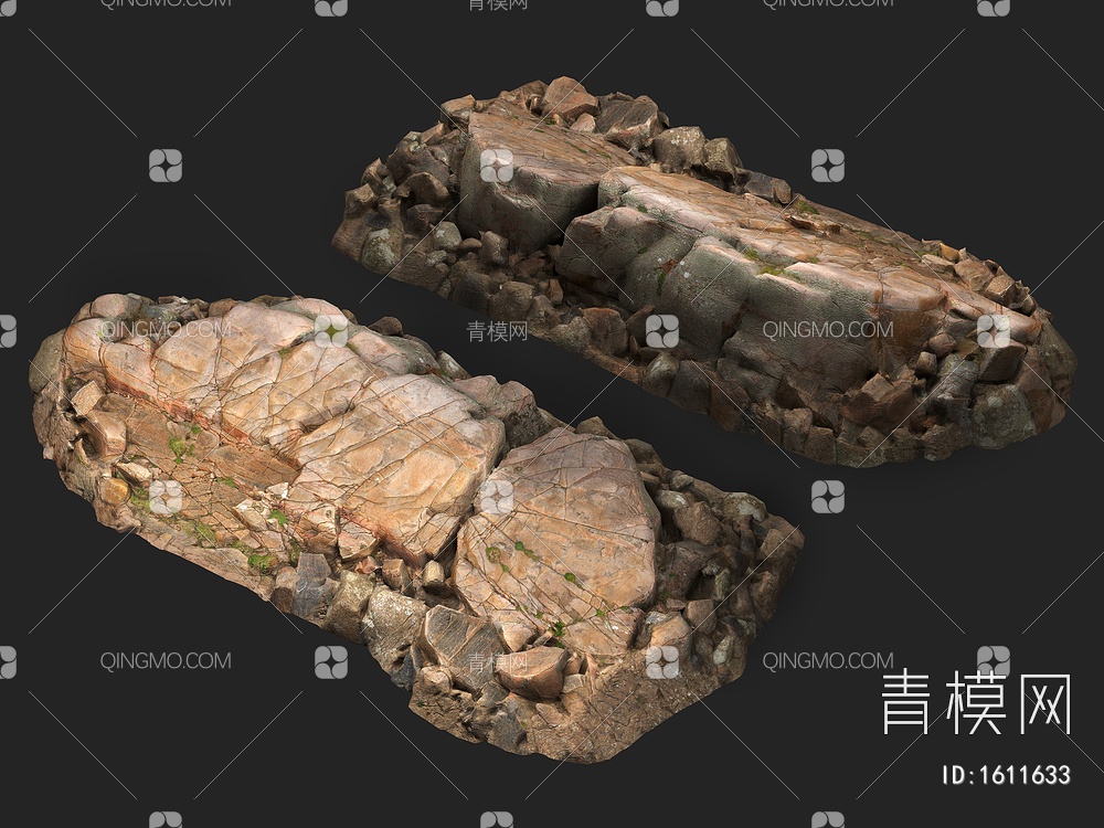 岩石 石头 石块 景观石 海滩岩石3D模型下载【ID:1611633】