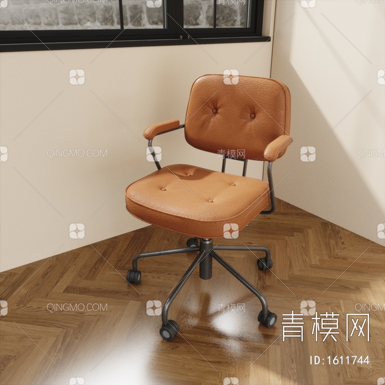 椅子，电脑椅，书桌椅，复古椅子3D模型下载【ID:1611744】