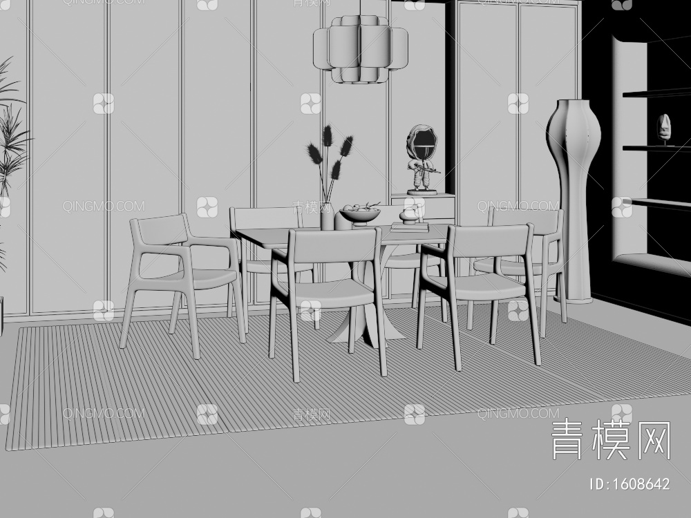 餐桌椅3D模型下载【ID:1608642】