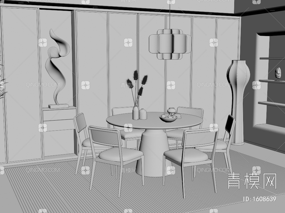 餐桌椅3D模型下载【ID:1608639】