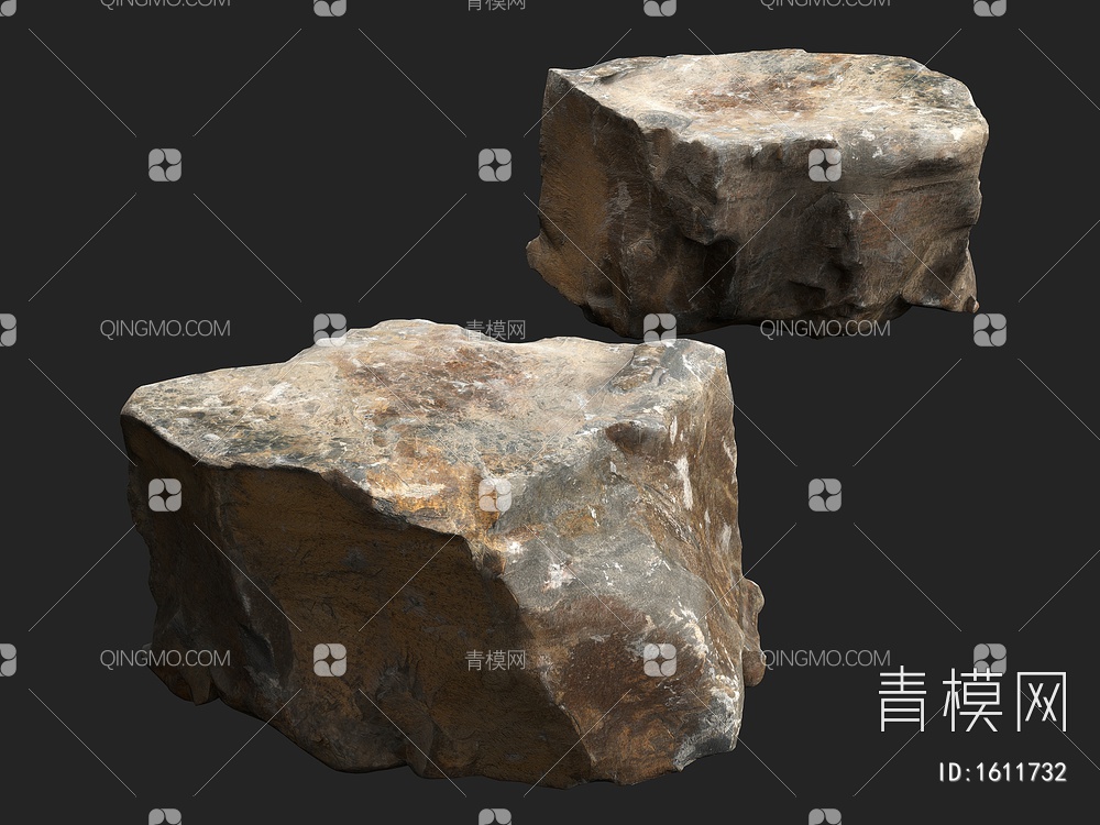 岩石 石头 石块 景观石 海滩岩石3D模型下载【ID:1611732】