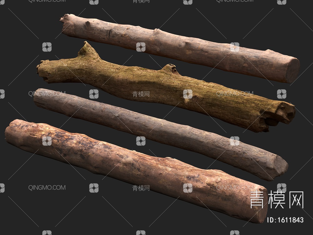 木头 树杆 木材 木柴 木棍3D模型下载【ID:1611843】
