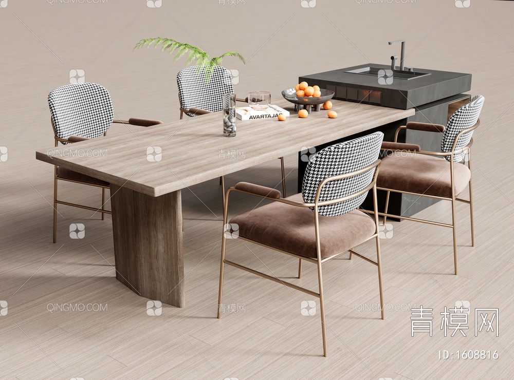 餐桌椅3D模型下载【ID:1608816】