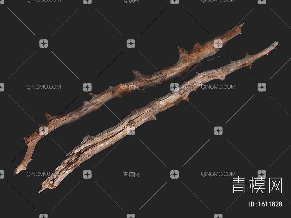 木头 树枝 树杆 木材 木柴 木棍 柱子3D模型下载【ID:1611828】