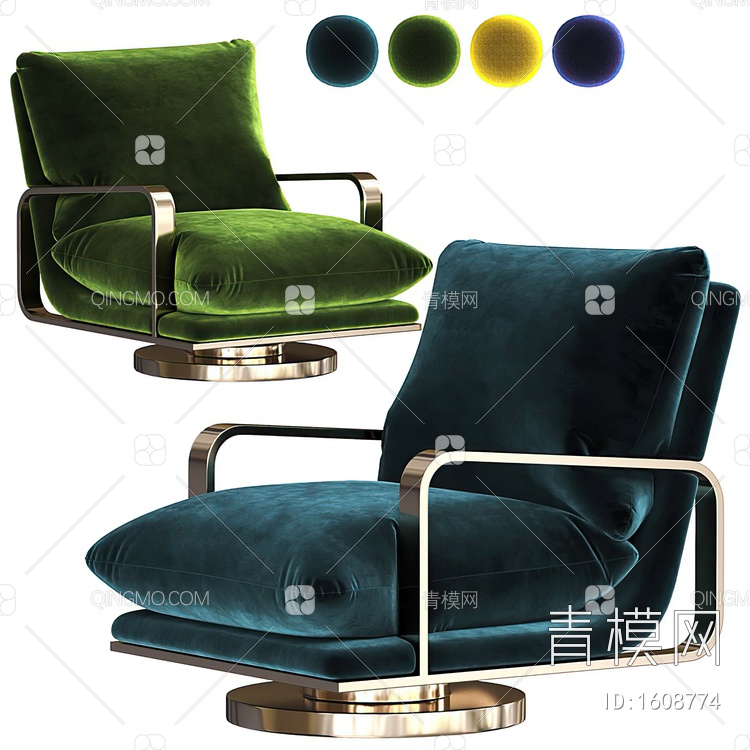 单人沙发3D模型下载【ID:1608774】