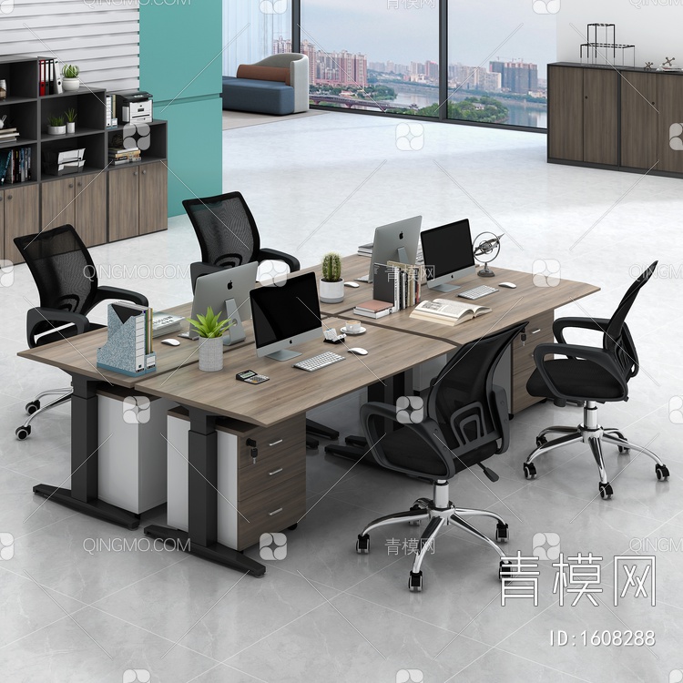 办公桌椅3D模型下载【ID:1608288】