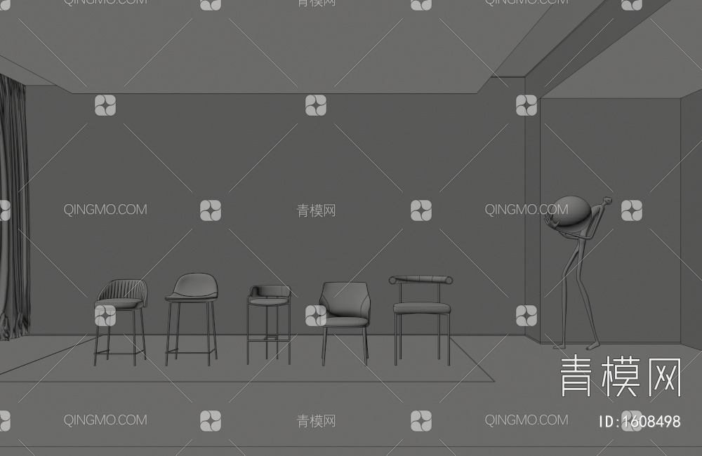 椅子 凳子3D模型下载【ID:1608498】