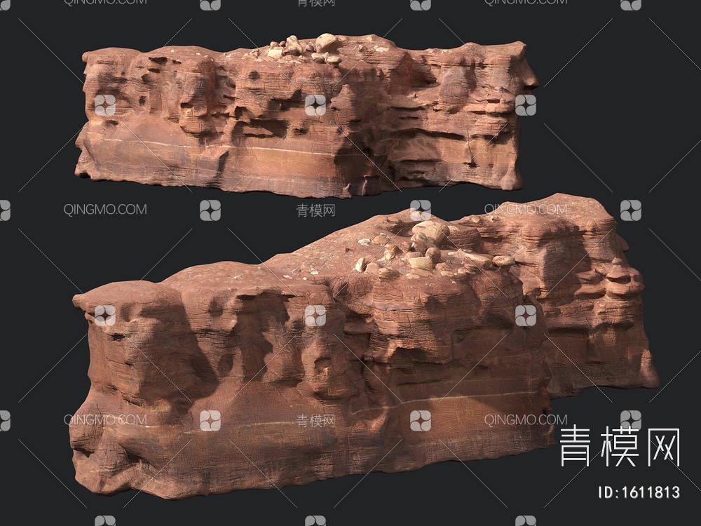 岩石 悬崖峭壁 石头 石块 景观石 海滩岩石3D模型下载【ID:1611813】