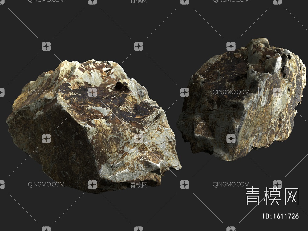 岩石 石头 石块 景观石 海滩岩石3D模型下载【ID:1611726】
