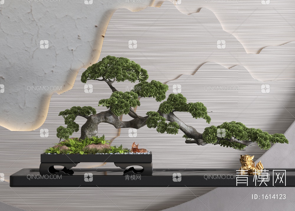 松树盆栽3D模型下载【ID:1614123】