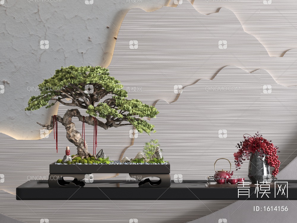 松树盆景3D模型下载【ID:1614156】