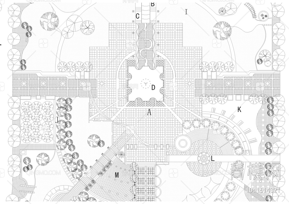 市中心区广场规划设计图【ID:1614321】