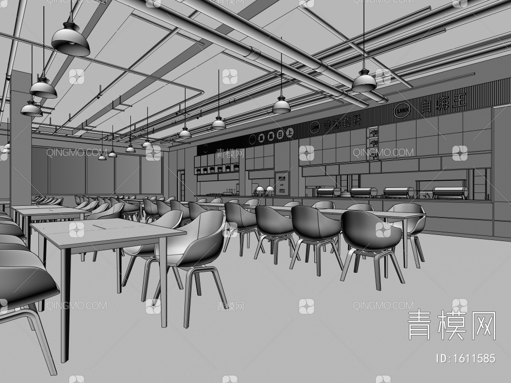 餐厅食堂3D模型下载【ID:1611585】