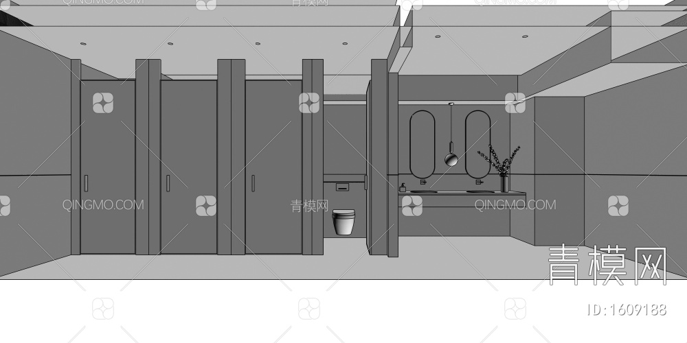 公共卫生间3D模型下载【ID:1609188】