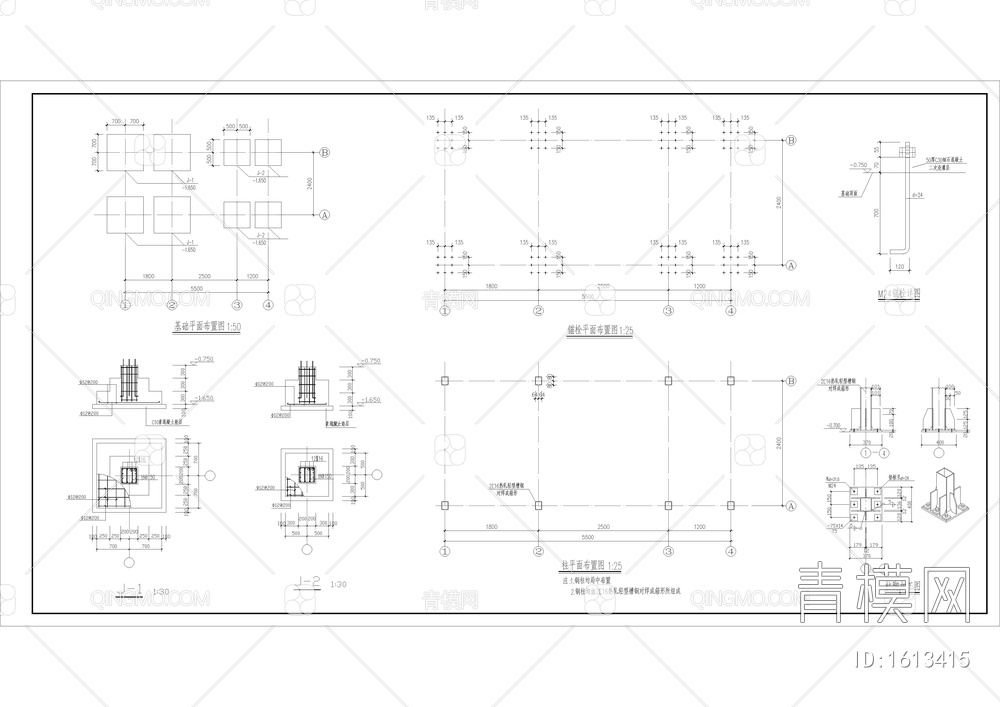 钢结构走廊楼梯建筑结构详图【ID:1613415】